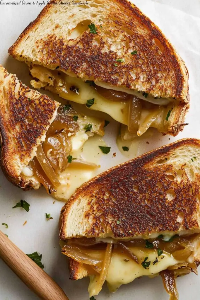 Caramelized Onion & Apple Grilled Cheese Sandwich 4 Caramelized Onion & Apple Grilled Cheese Sandwich