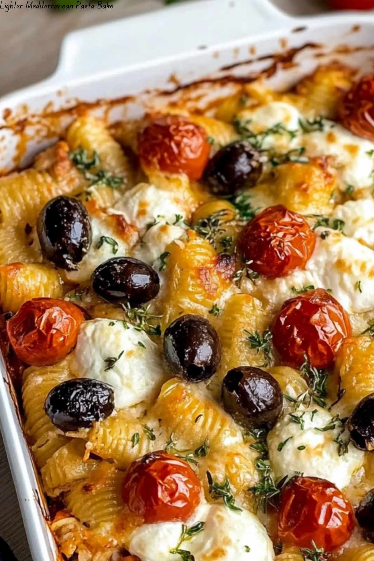 Lighter Mediterranean Pasta Bake