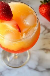Strawberry Sunrise Easy Easter Tequila Cocktail
