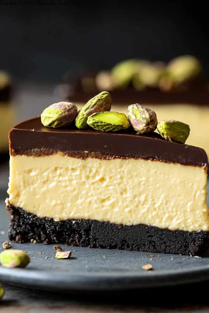 Chocolate Pistachio Cheesecake (Dubai Style)