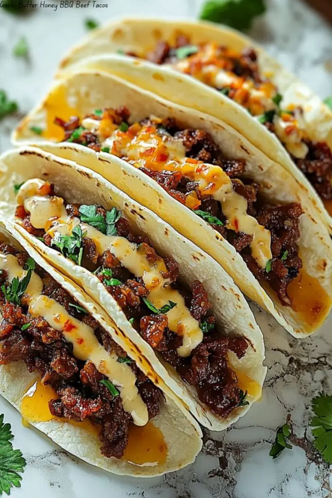 Garlic Butter Honey BBQ Beef Tacos 4 Garlic Butter Honey BBQ Beef Tacos