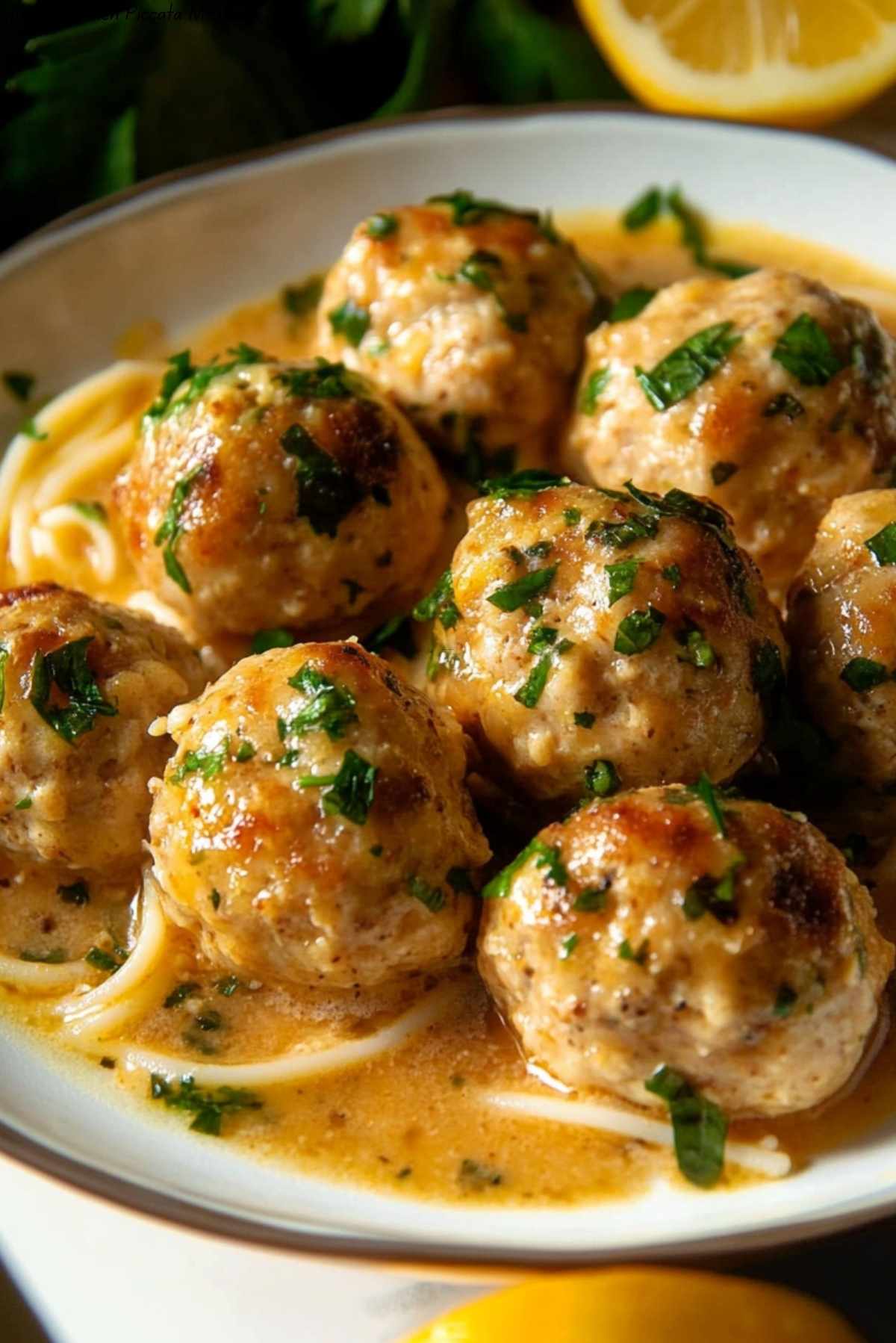 Speedy Chicken Piccata Meatballs