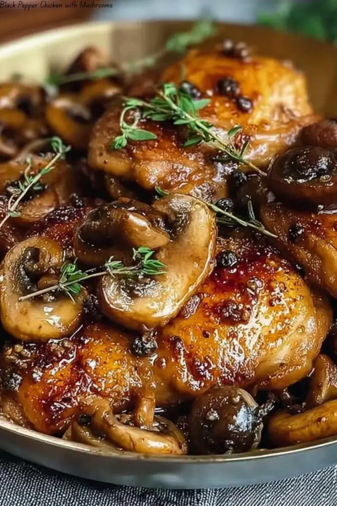 Black Pepper Chicken with Mushrooms
