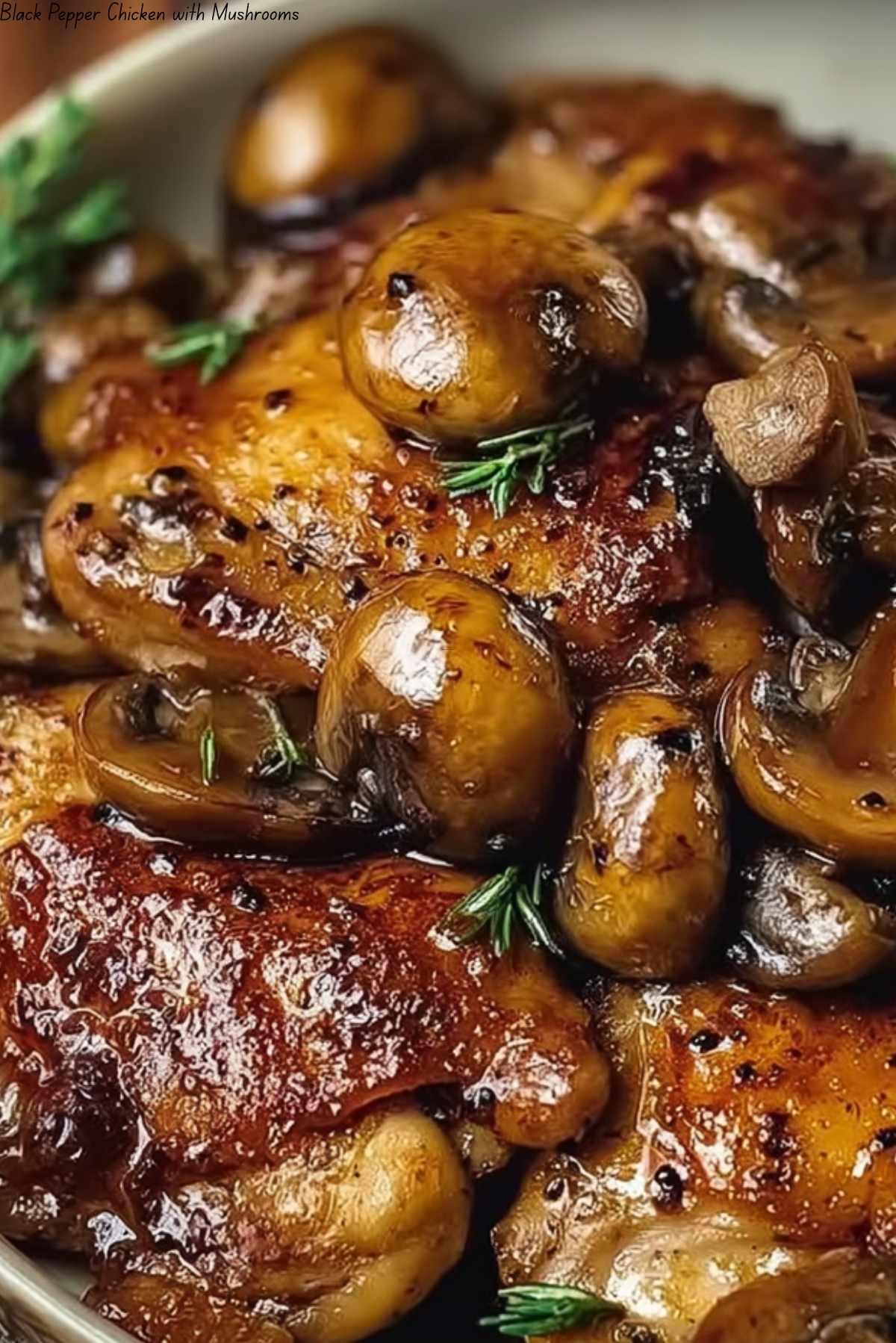 Black Pepper Chicken with Mushrooms