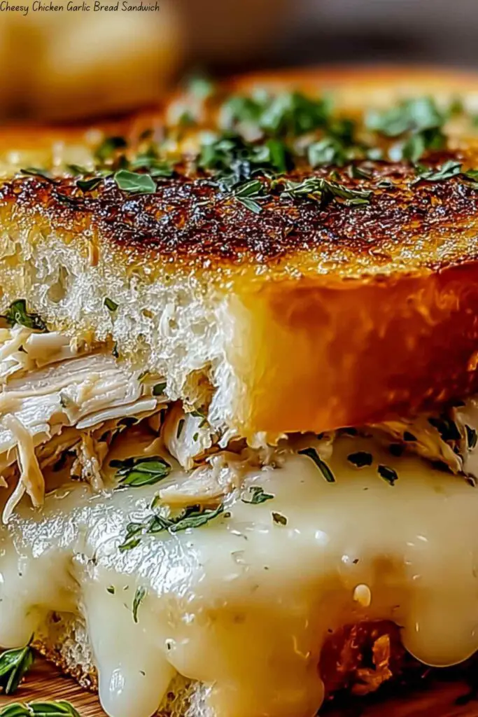 Cheesy Chicken Garlic Bread Sandwich 4 Cheesy Chicken Garlic Bread Sandwich