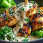 Grilled Chicken & Broccoli Bowls with Creamy Garlic Sauce 3 Grilled Chicken & Broccoli Bowls with Creamy Garlic Sauce