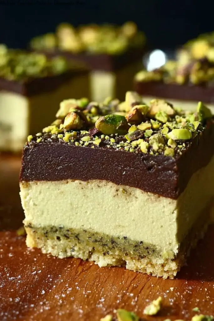 No-Bake Chocolate Pistachio Cheesecake Bars 4 No-Bake Chocolate Pistachio Cheesecake Bars