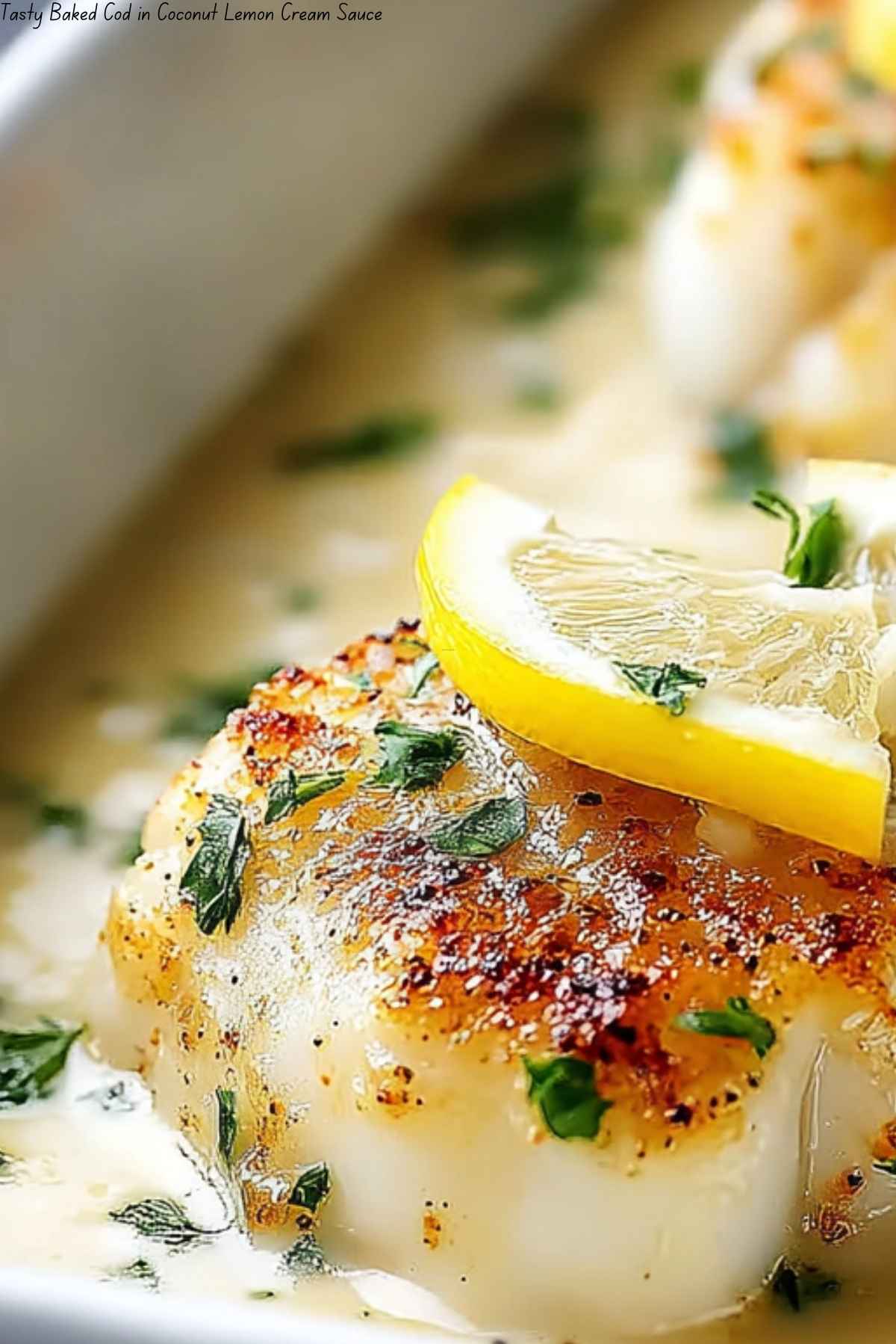Tasty Baked Cod in Coconut Lemon Cream Sauce