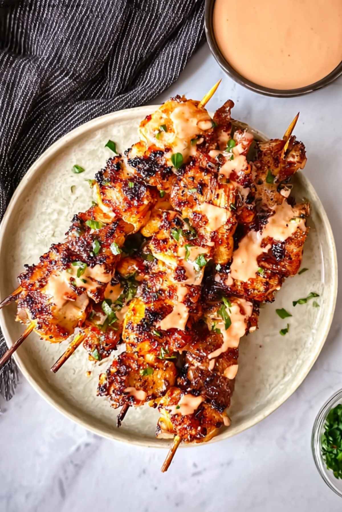 Bang Bang Chicken Skewers