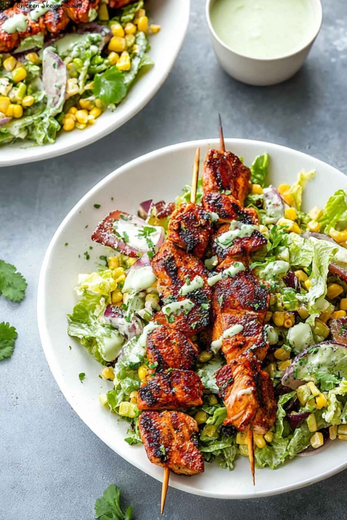 BBQ Chicken Skewer Salad