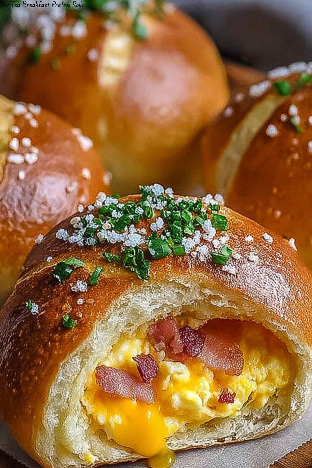 Stuffed Breakfast Pretzel Rolls