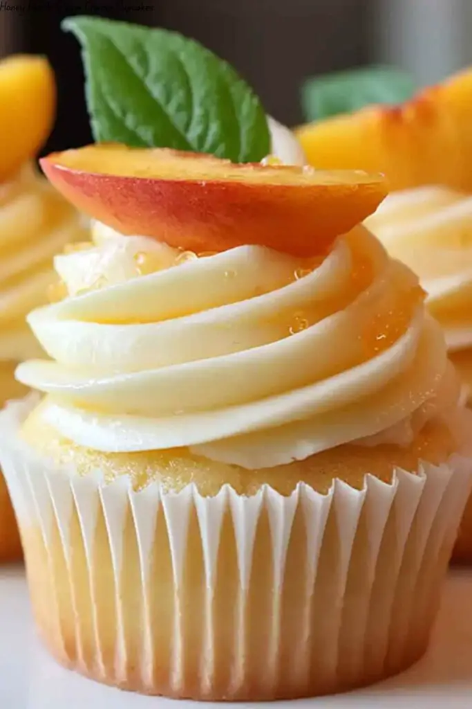 Honey Peach Cream Cheese Cupcakes 4 Honey Peach Cream Cheese Cupcakes