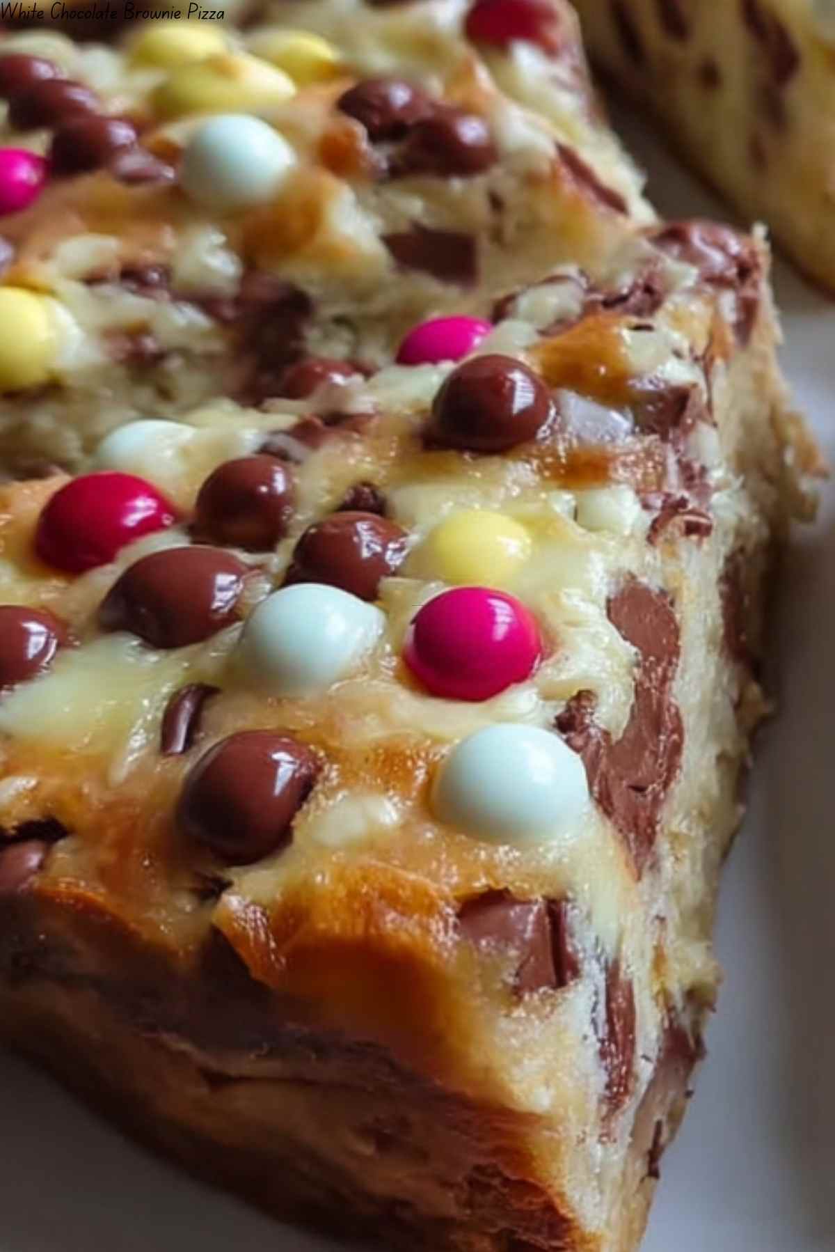 White Chocolate Brownie Pizza