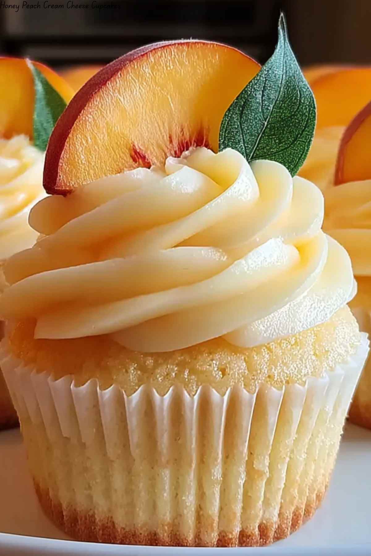 Honey Peach Cream Cheese Cupcakes