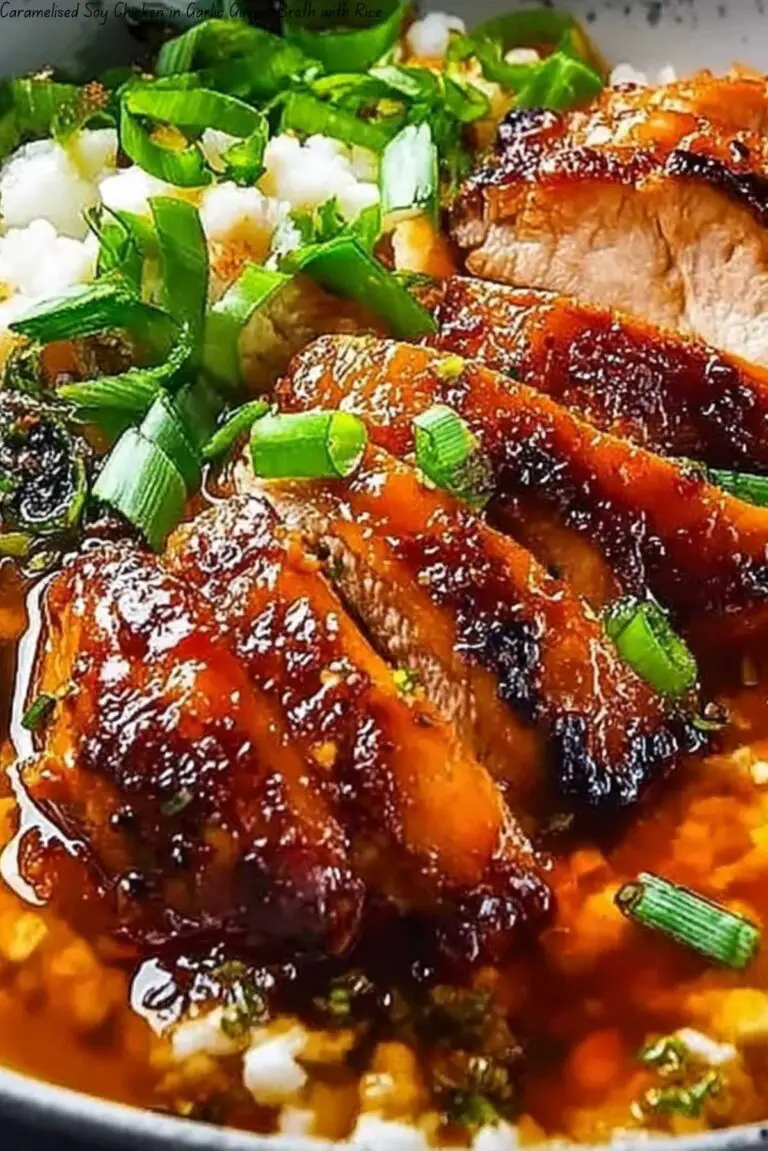 Caramelised Soy Chicken in Garlic Ginger Broth with Rice