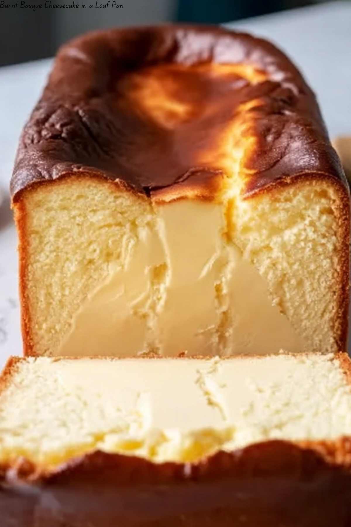 Burnt Basque Cheesecake in a Loaf Pan