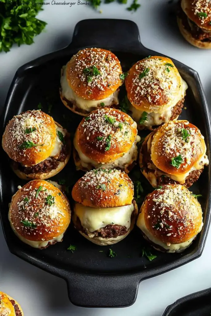 Irresistible Garlic Parmesan Cheeseburger Bombs 4 Irresistible Garlic Parmesan Cheeseburger Bombs