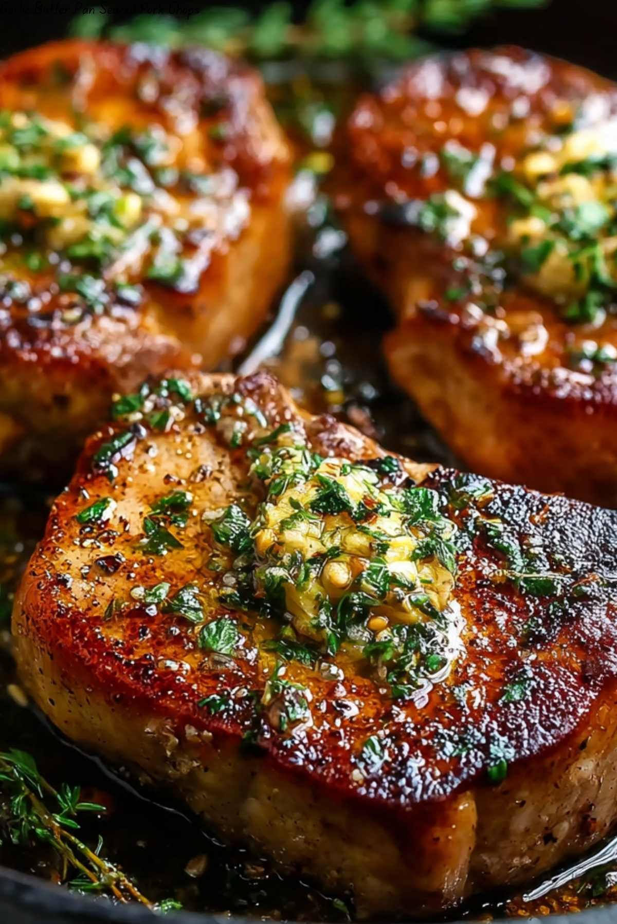 Garlic Butter Pan Seared Pork Chops
