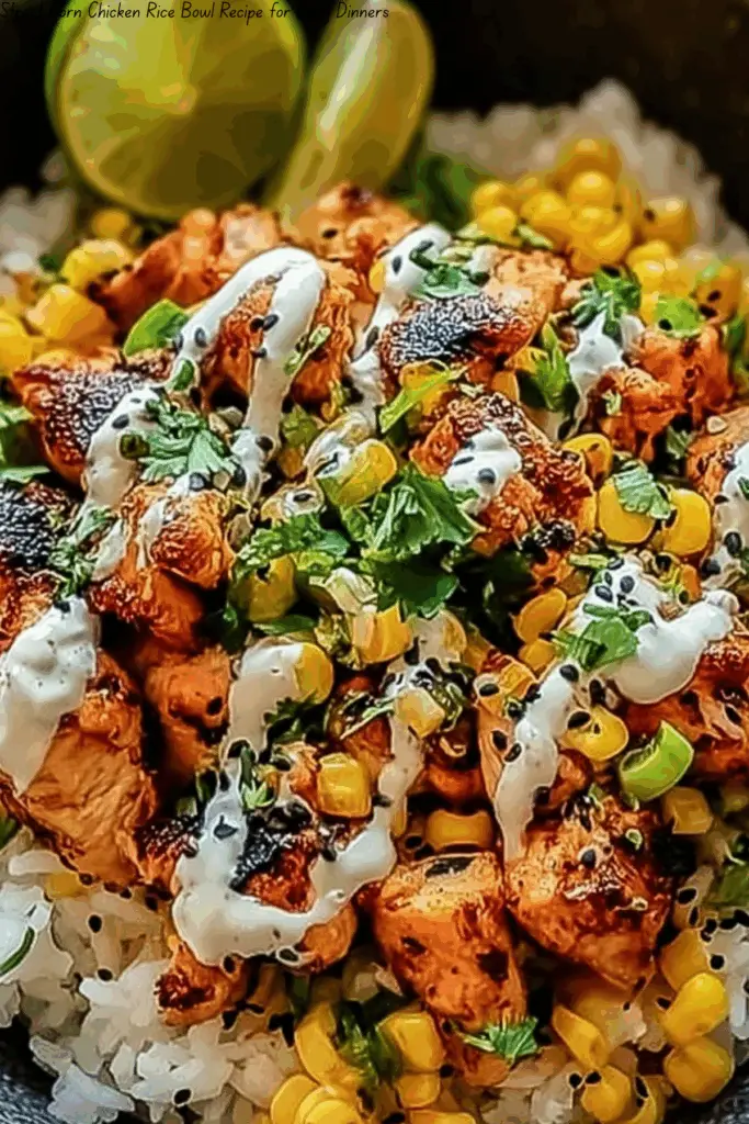 Street Corn Chicken Rice Bowl Recipe for Easy Dinners