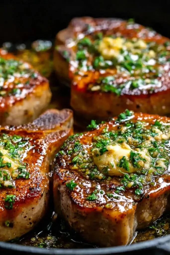 Garlic Butter Pan Seared Pork Chops 4 Garlic Butter Pan Seared Pork Chops