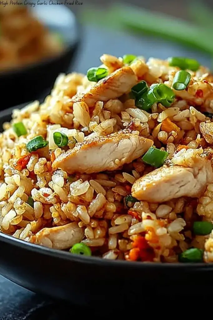 High Protein Crispy Garlic Chicken Fried Rice 4 High Protein Crispy Garlic Chicken Fried Rice