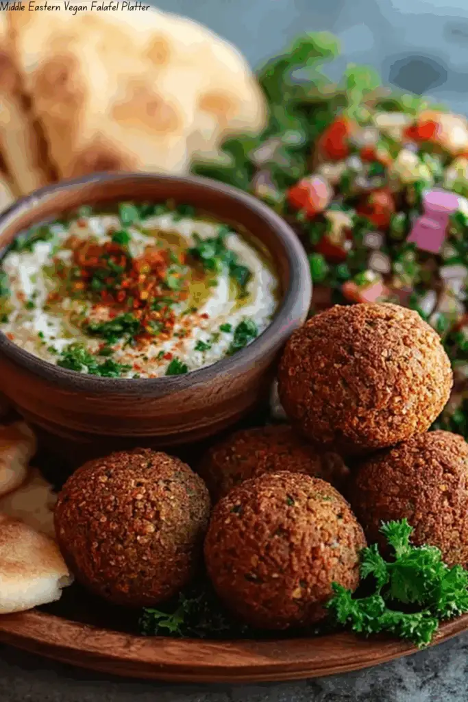 Middle Eastern Vegan Falafel Platter 4 Middle Eastern Vegan Falafel Platter