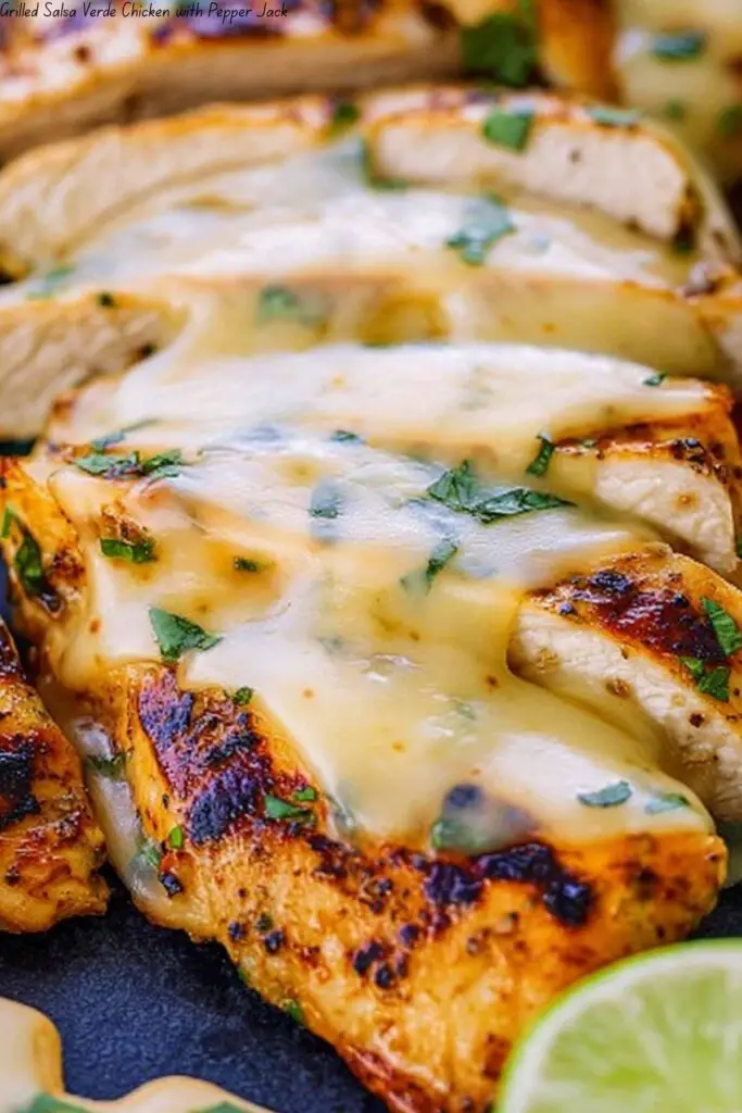 Grilled Salsa Verde Chicken with Pepper Jack