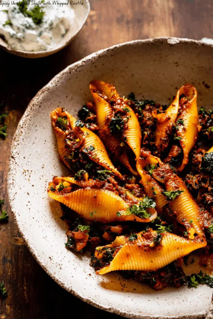 Spicy Unstuffed Shells with Whipped Ricotta 4 Spicy Unstuffed Shells with Whipped Ricotta