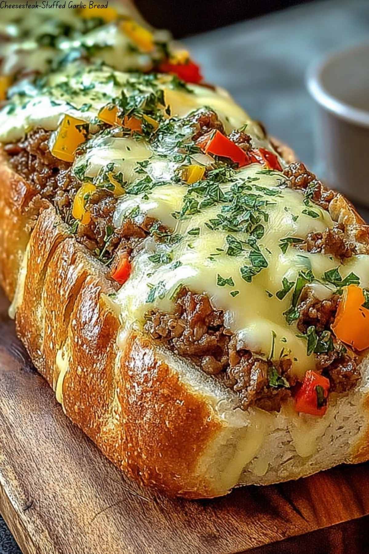 Cheesesteak-Stuffed Garlic Bread