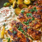Smoked Paprika Chicken Alfredo with Feta-Tahini Cream & Crispy Brussels-Potato 5 Smoked Paprika Chicken Alfredo with Feta-Tahini Cream & Crispy Brussels-Potato
