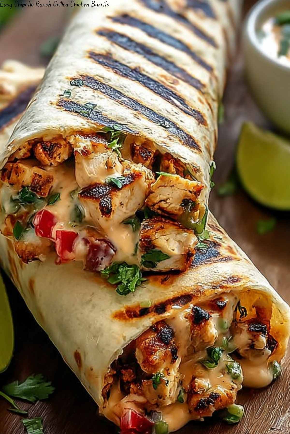 Easy Chipotle Ranch Grilled Chicken Burrito