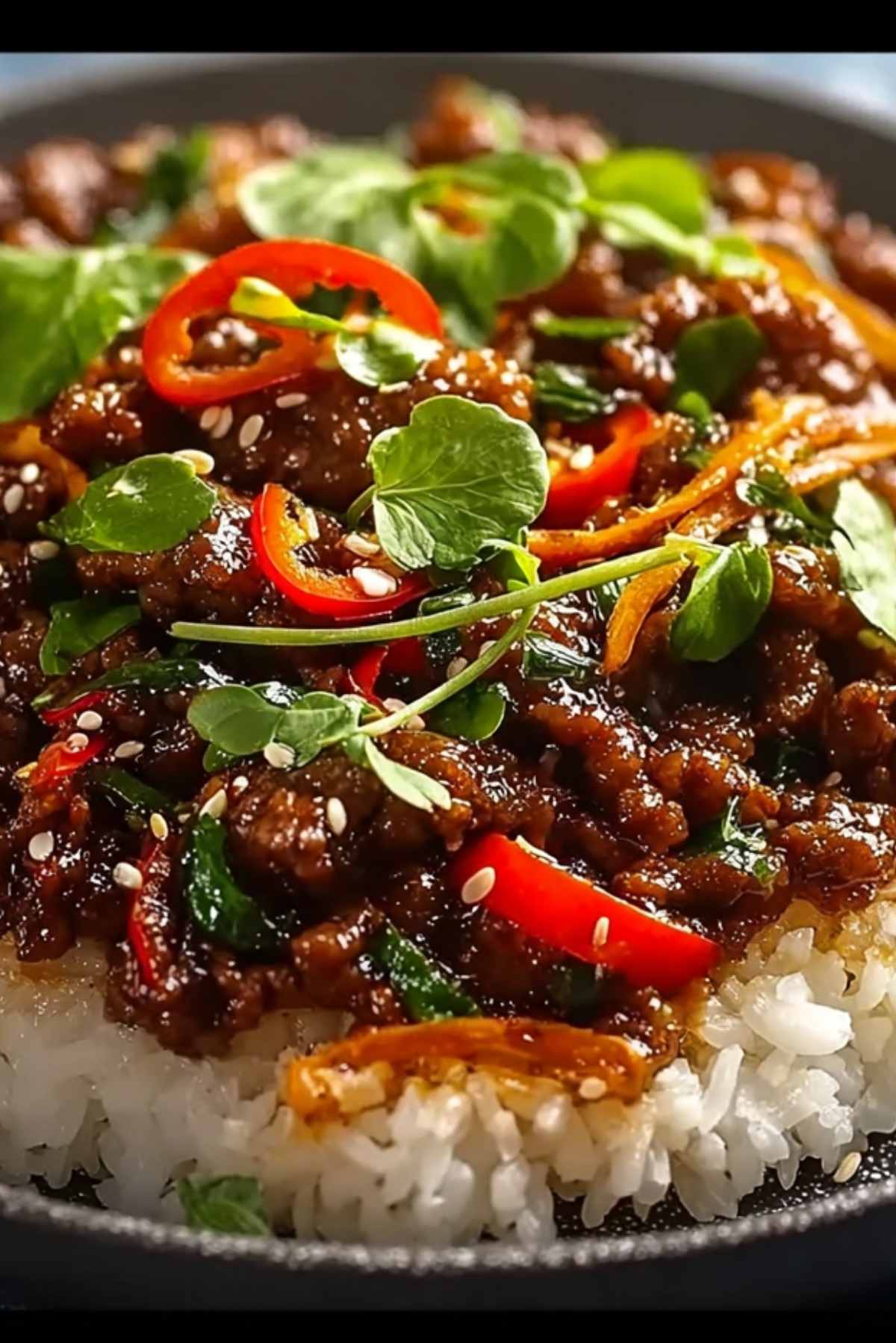 Crispy Chilli Beef Rice