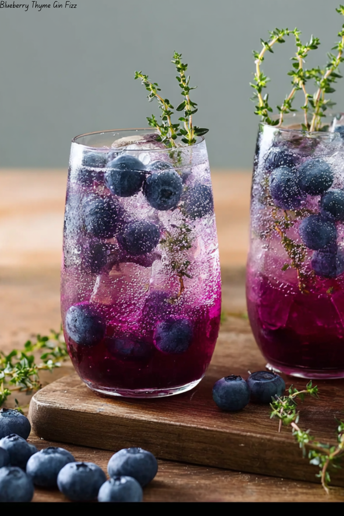 Blueberry Thyme Gin Fizz