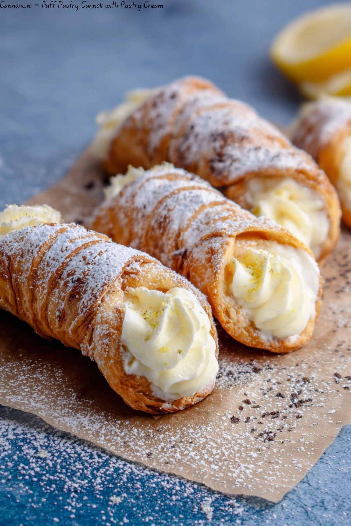 Cannoncini – Puff Pastry Cannoli with Pastry Cream