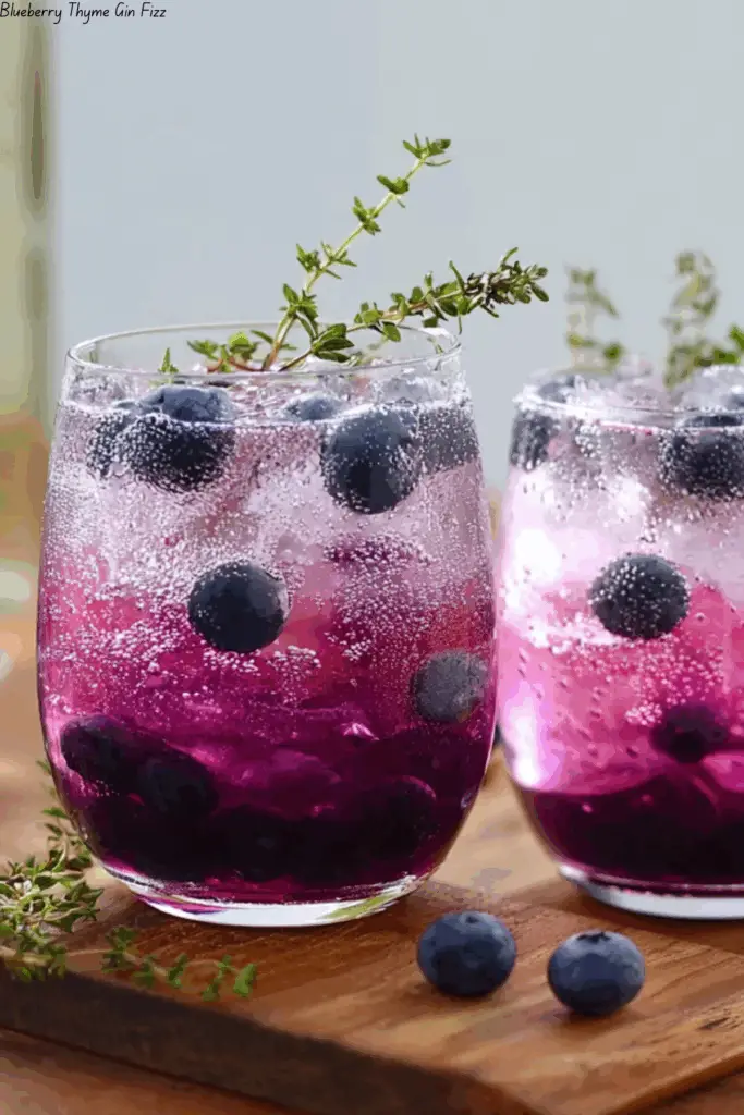 Blueberry Thyme Gin Fizz