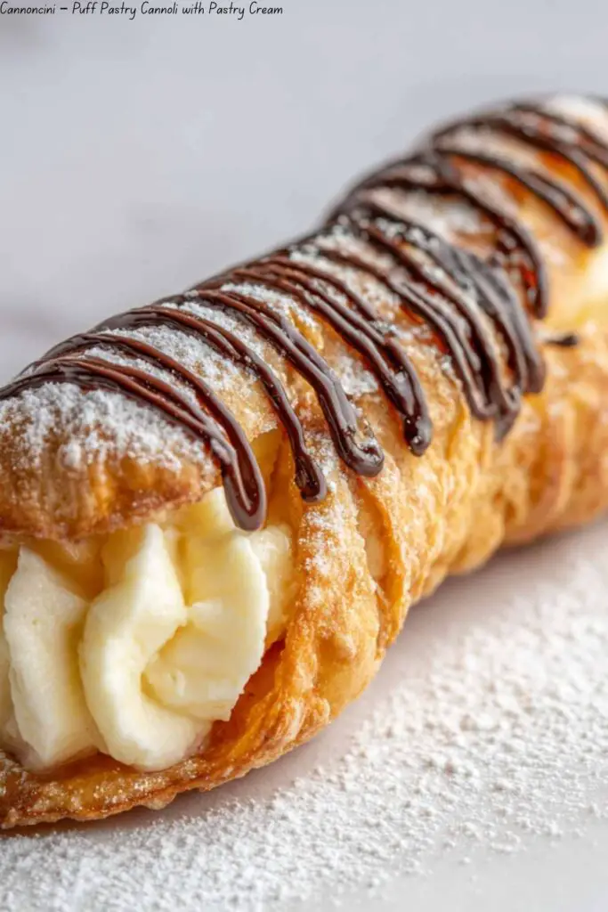 Cannoncini – Puff Pastry Cannoli with Pastry Cream