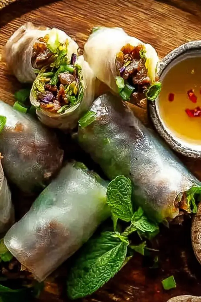 Thai Basil Beef Rolls