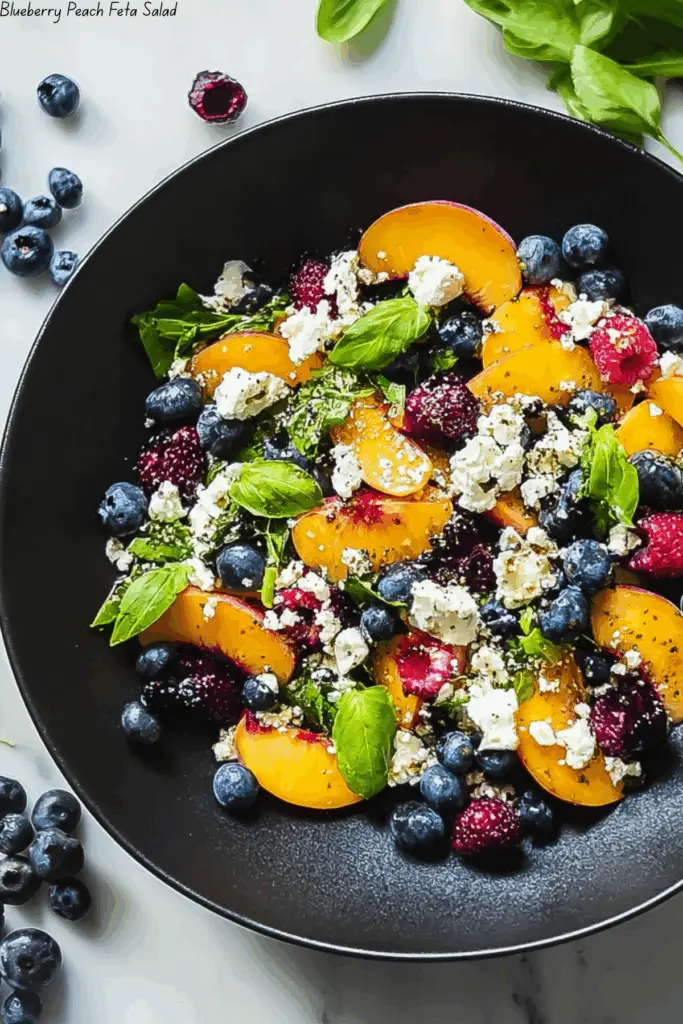 Blueberry Peach Feta Salad 4 Blueberry Peach Feta Salad