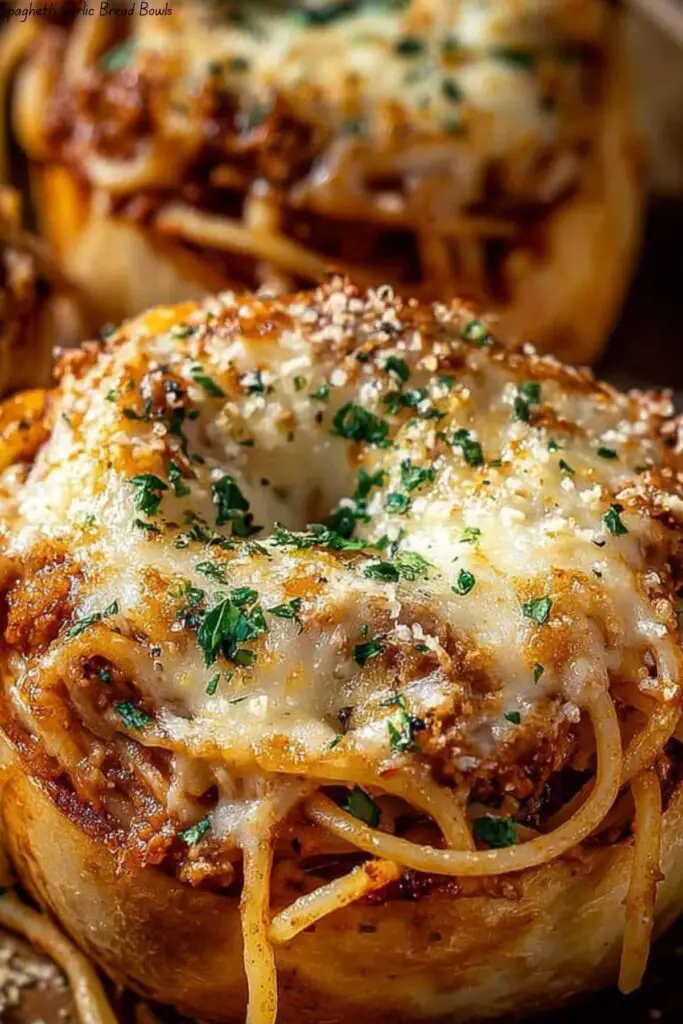 Spaghetti Garlic Bread Bowls 4 Spaghetti Garlic Bread Bowls