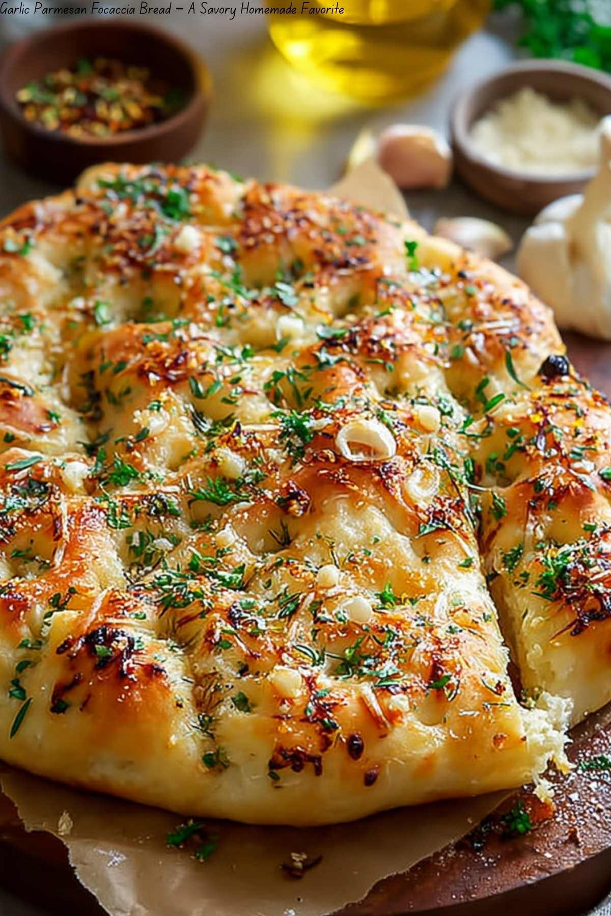 Garlic Parmesan Focaccia Bread – A Savory Homemade Favorite