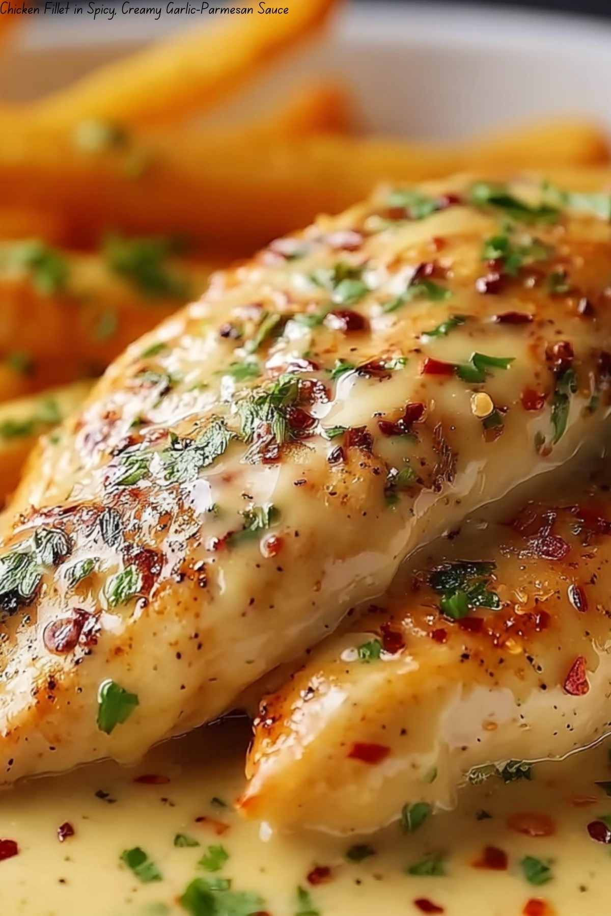 Chicken Fillet in Spicy, Creamy Garlic-Parmesan Sauce