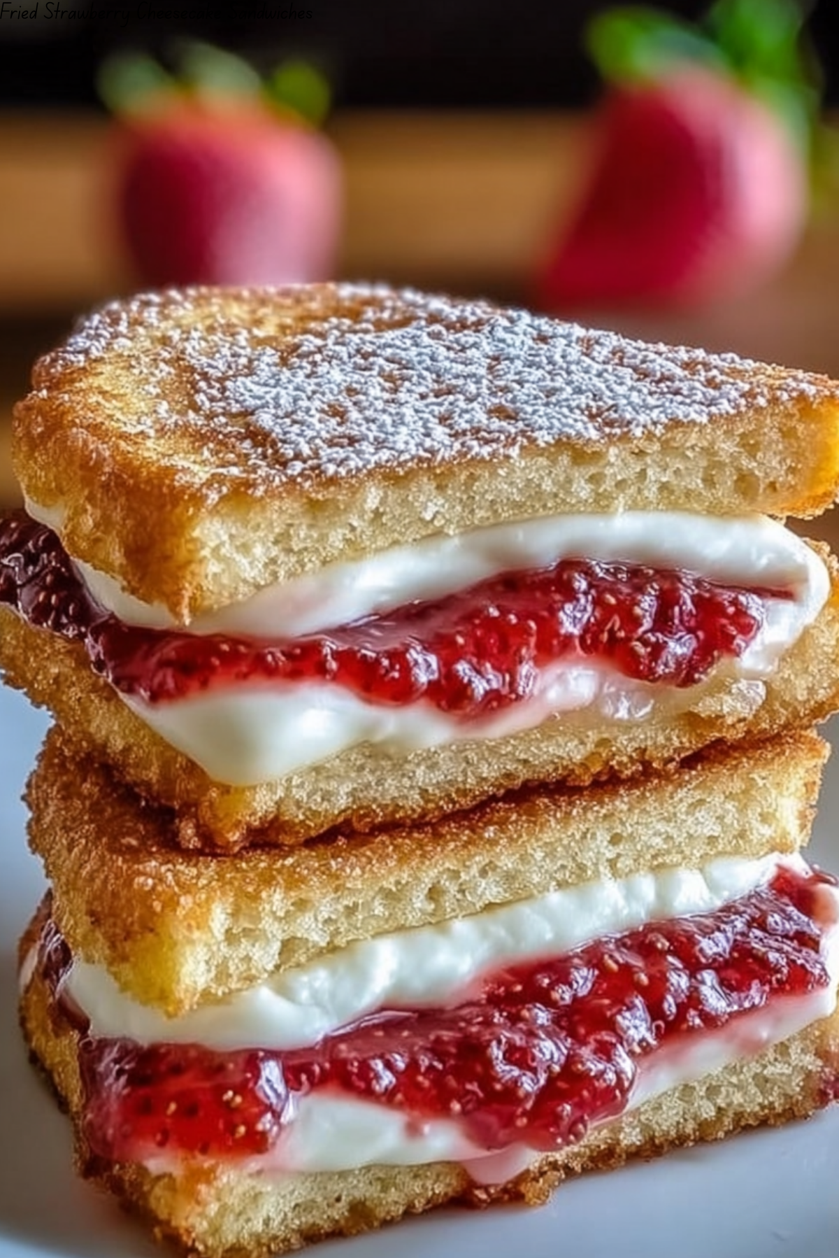 Fried Strawberry Cheesecake Sandwiches
