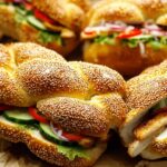 Braided Sesame Bread With Chicken 5 Braided Sesame Bread With Chicken