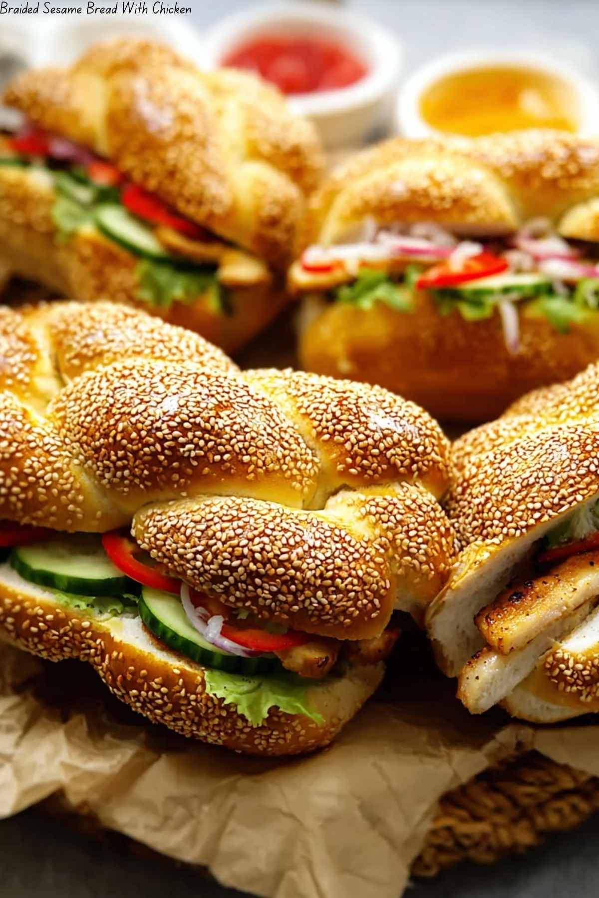 Braided Sesame Bread With Chicken