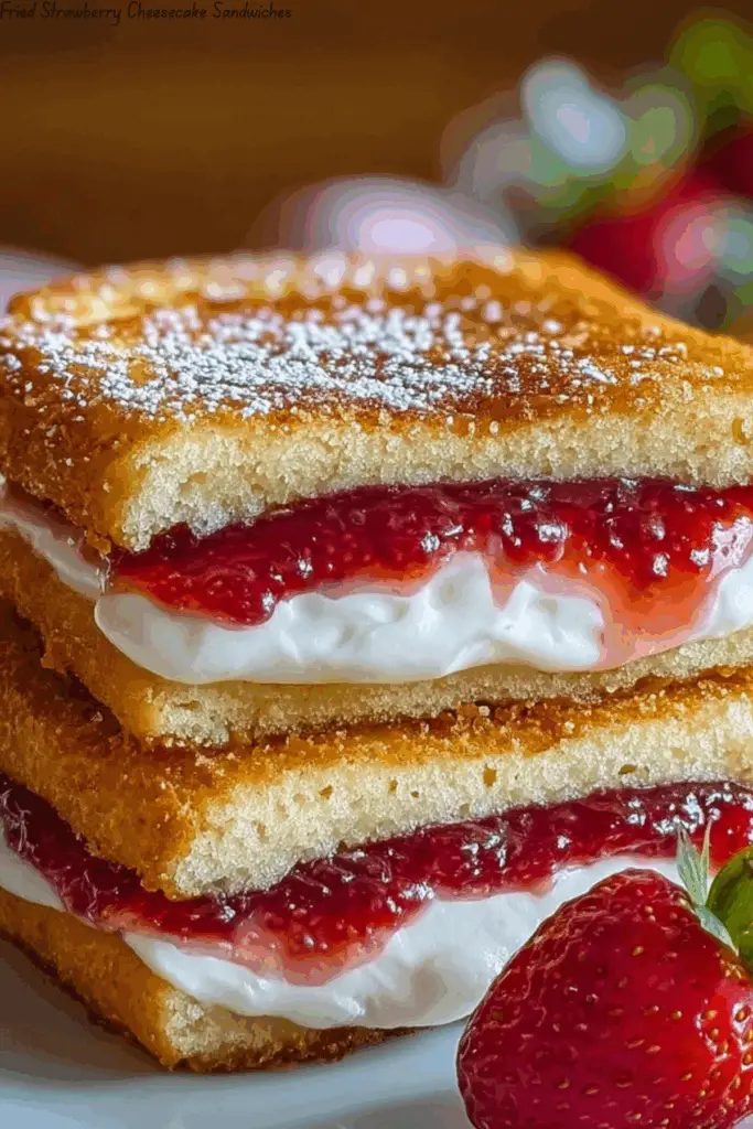 Fried Strawberry Cheesecake Sandwiches