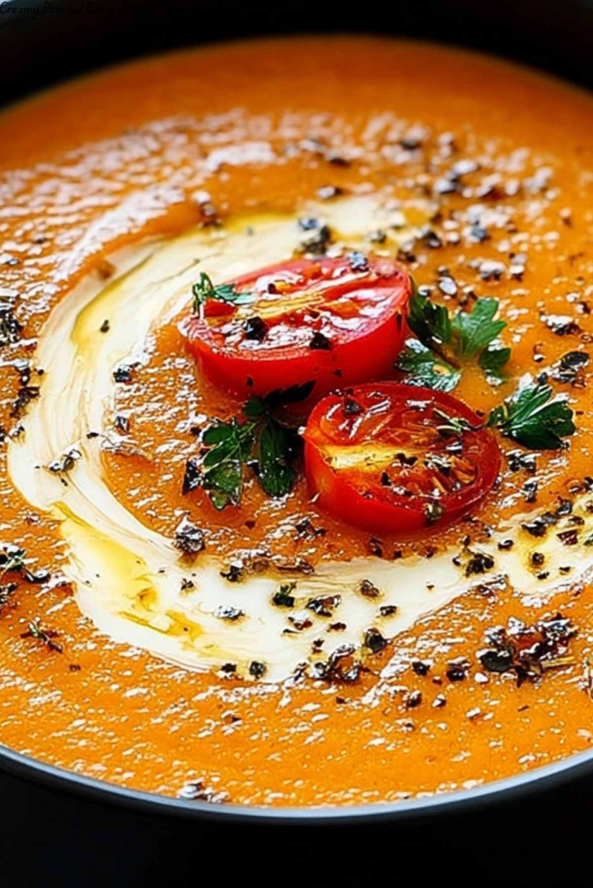 Creamy Roasted Garlic Tomato Soup
