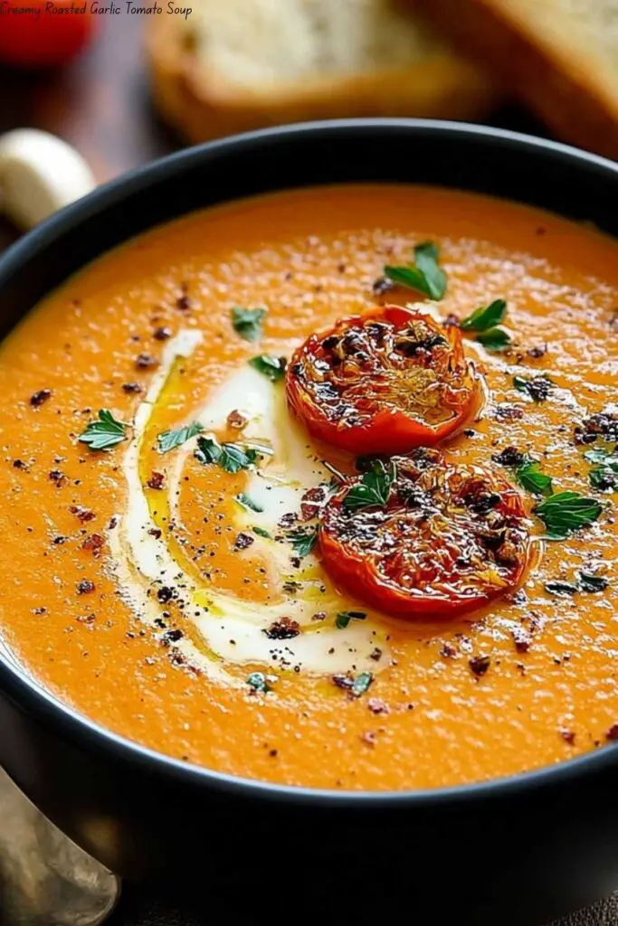 Creamy Roasted Garlic Tomato Soup 4 Creamy Roasted Garlic Tomato Soup