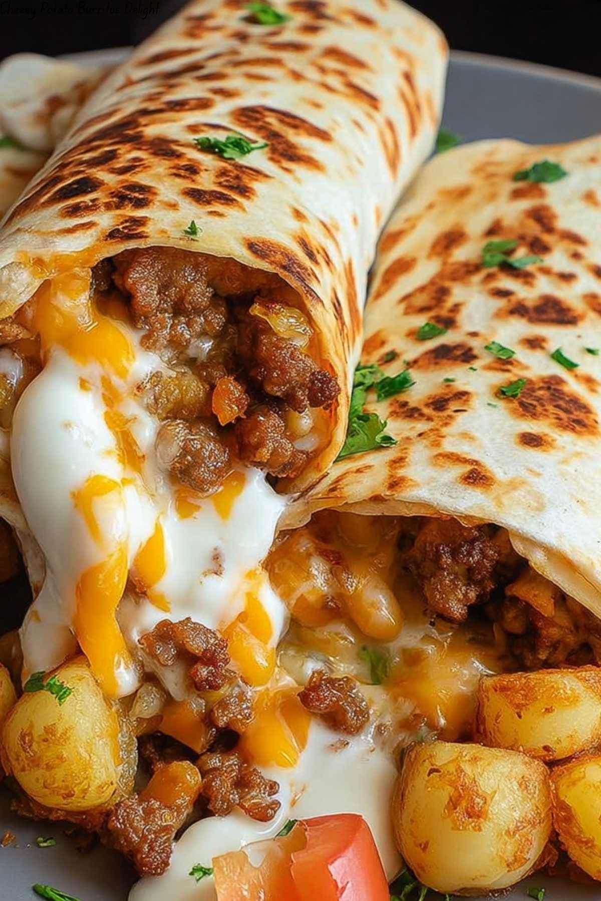 Cheesy Potato Burritos Delight