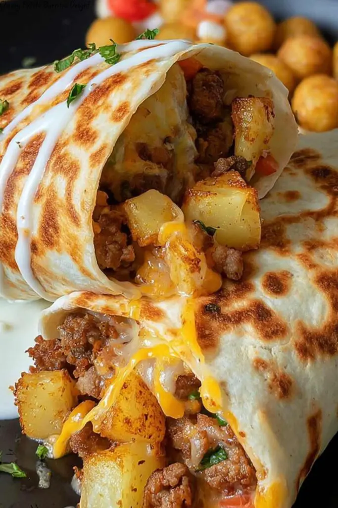 Cheesy Potato Burritos Delight