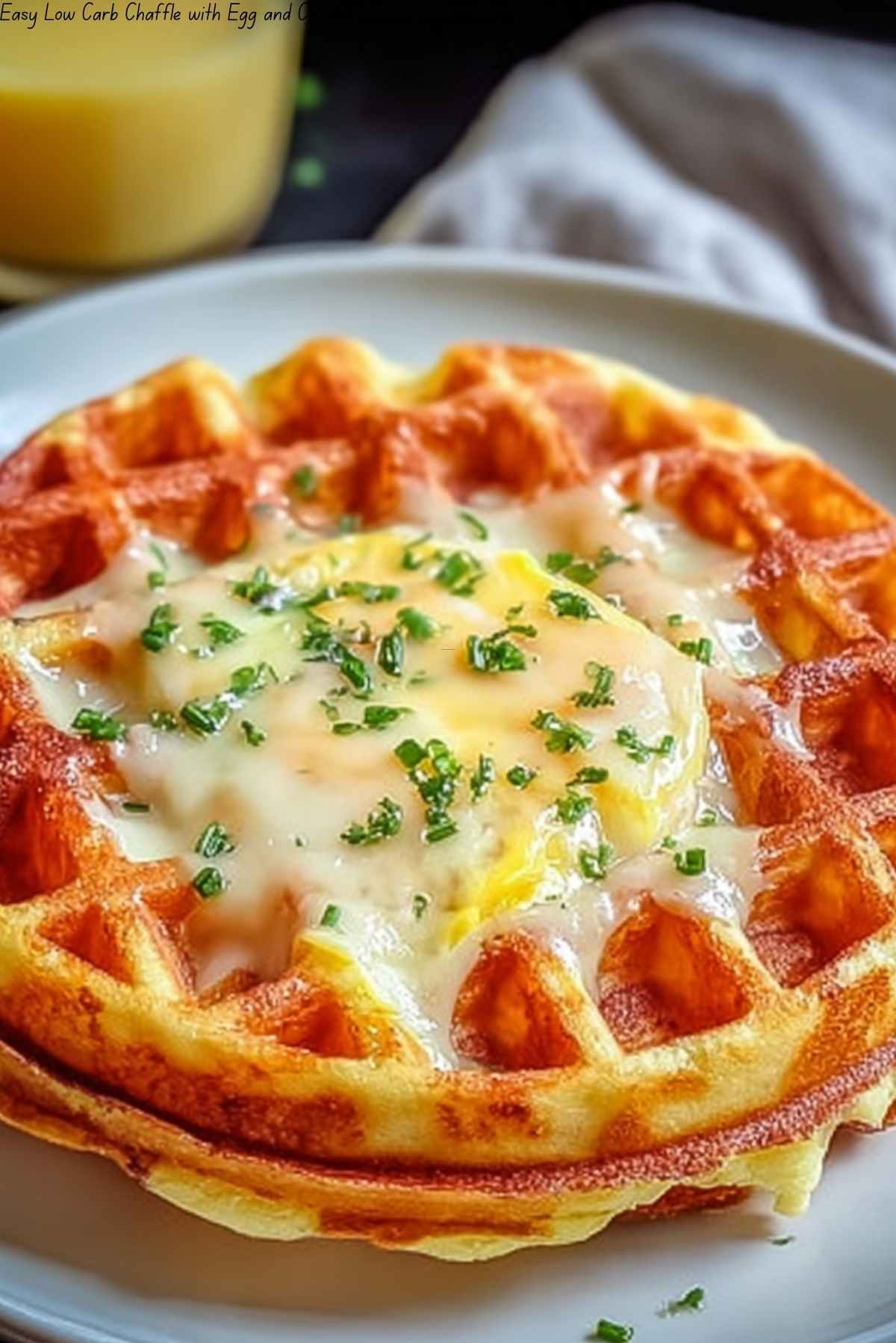 Easy Low Carb Chaffle with Egg and Cheese